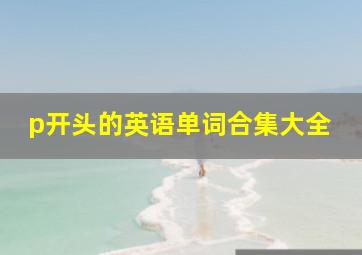 p开头的英语单词合集大全