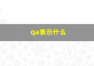 qa表示什么