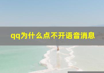 qq为什么点不开语音消息