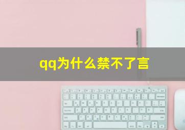 qq为什么禁不了言