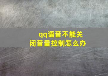 qq语音不能关闭音量控制怎么办