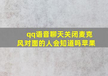 qq语音聊天关闭麦克风对面的人会知道吗苹果