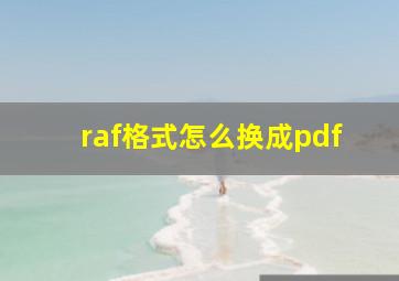 raf格式怎么换成pdf