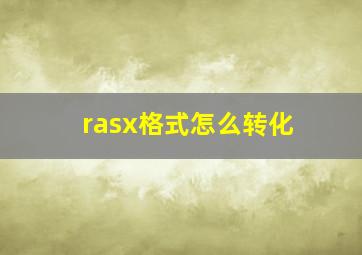 rasx格式怎么转化