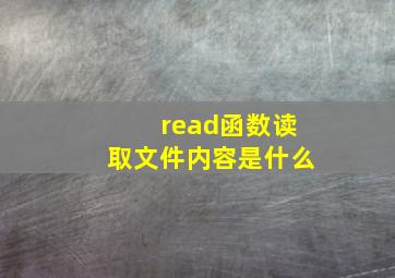 read函数读取文件内容是什么