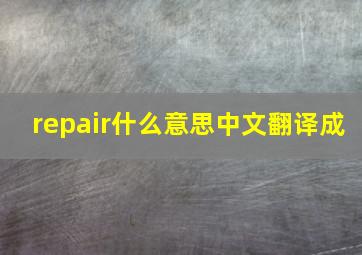 repair什么意思中文翻译成