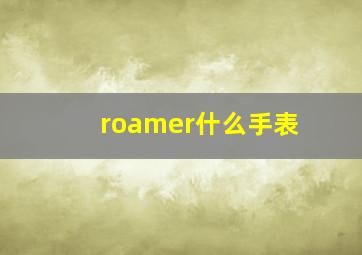 roamer什么手表