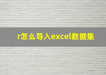 r怎么导入excel数据集