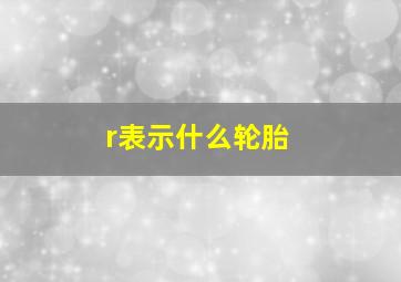 r表示什么轮胎