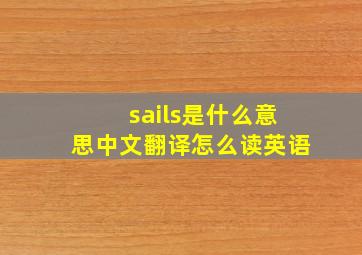 sails是什么意思中文翻译怎么读英语