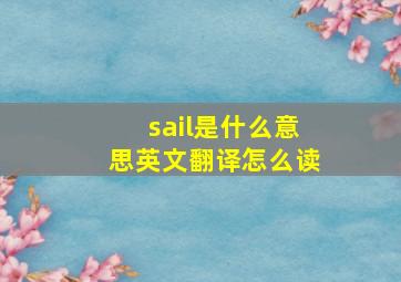 sail是什么意思英文翻译怎么读