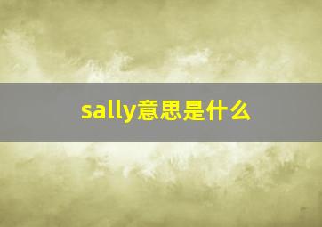 sally意思是什么