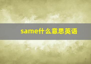 same什么意思英语