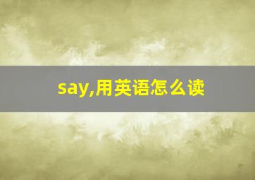 say,用英语怎么读