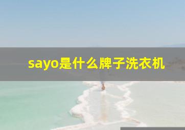 sayo是什么牌子洗衣机