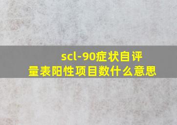 scl-90症状自评量表阳性项目数什么意思