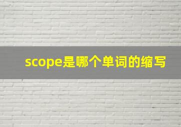 scope是哪个单词的缩写