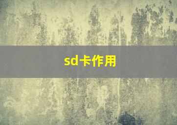 sd卡作用