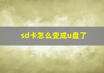 sd卡怎么变成u盘了