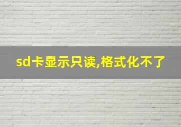 sd卡显示只读,格式化不了