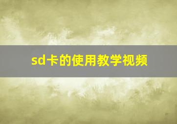 sd卡的使用教学视频