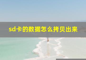 sd卡的数据怎么拷贝出来