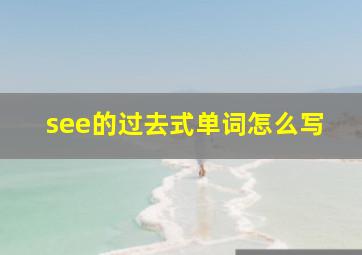 see的过去式单词怎么写