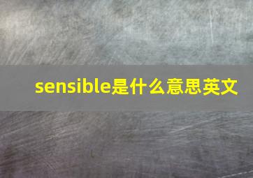 sensible是什么意思英文