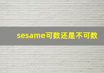 sesame可数还是不可数