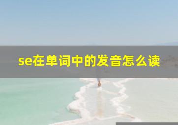 se在单词中的发音怎么读