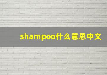 shampoo什么意思中文