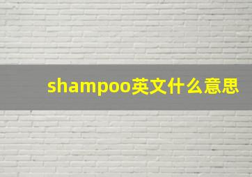 shampoo英文什么意思