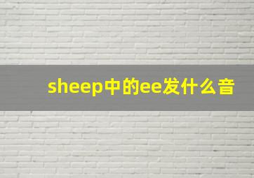 sheep中的ee发什么音