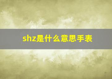 shz是什么意思手表