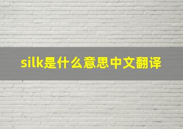 silk是什么意思中文翻译