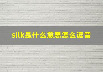 silk是什么意思怎么读音