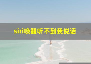 siri唤醒听不到我说话