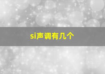 si声调有几个