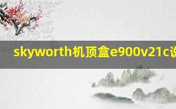 skyworth机顶盒e900v21c说明书