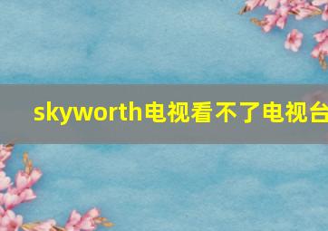 skyworth电视看不了电视台