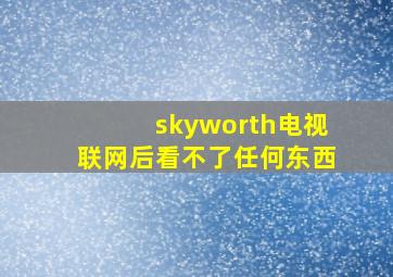 skyworth电视联网后看不了任何东西