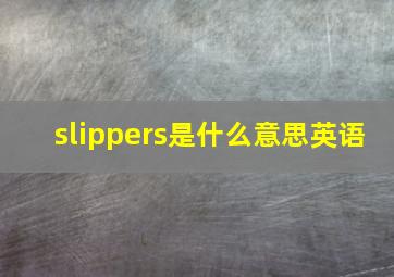 slippers是什么意思英语