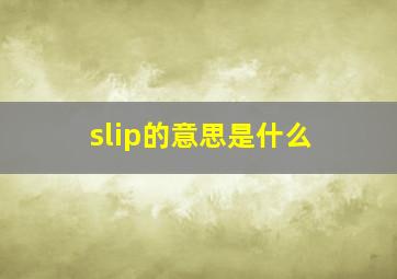 slip的意思是什么