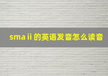 smaⅱ的英语发音怎么读音