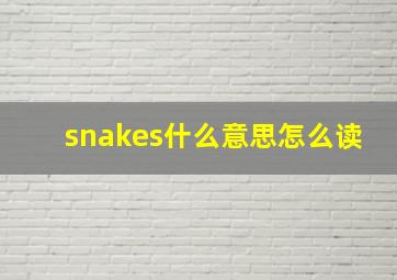 snakes什么意思怎么读