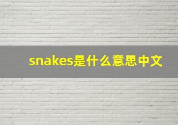 snakes是什么意思中文