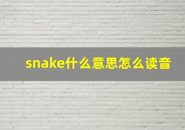 snake什么意思怎么读音