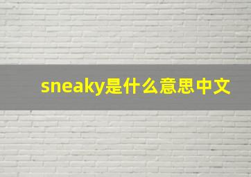 sneaky是什么意思中文