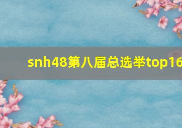 snh48第八届总选举top16