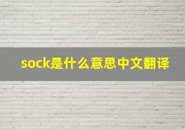 sock是什么意思中文翻译